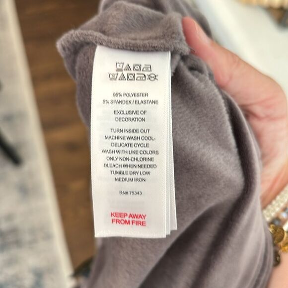 House of Harlow 1960 Women velour track suit jogger pants slate charcoal gray XL - Picture 14 of 15